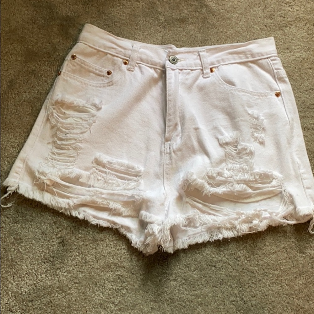 Signature Hi-Rise White Jean Shorts